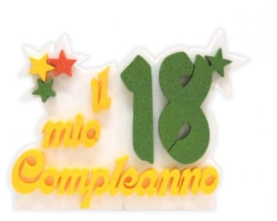 Decorazione polistirolo 33X25 cm 18 ANNI diciottesimo compleanno