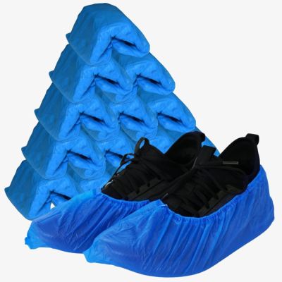 100 PZ Copriscarpe monouso Calzari in CPE resistenti impermeabili