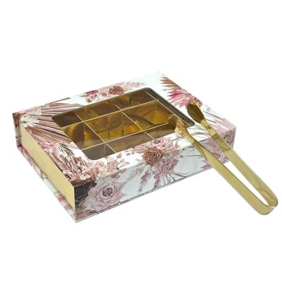 Scatola degustazione portaconfetti FLOWER con pinza BOMBONIERA