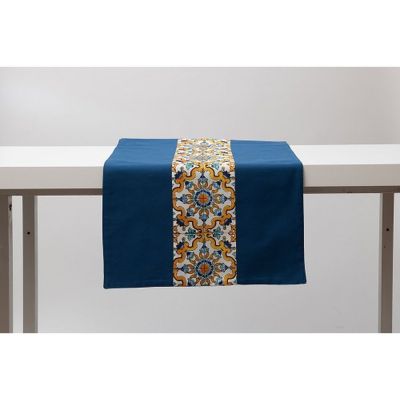 Runner TORMINA BLU design MAIOLICHE 140x50 cm