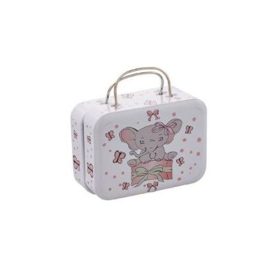 Valigietta metallo portaconfetti  ELEFANTINO ROSA BOMBONIERA