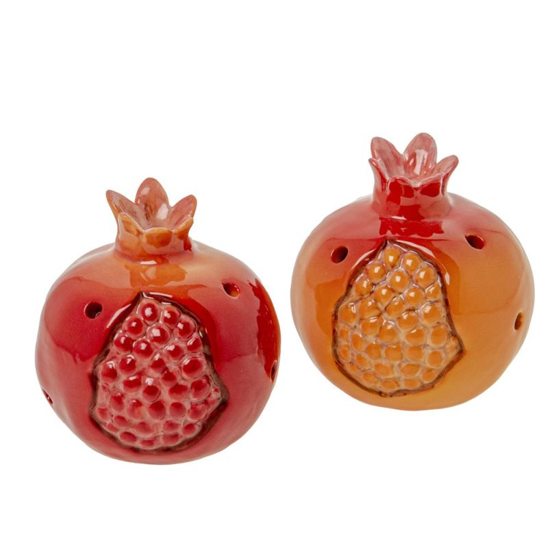 1 PZ POMEGRANATE Melograno in porcellana con luce led 8 cm BOMBONIERA
