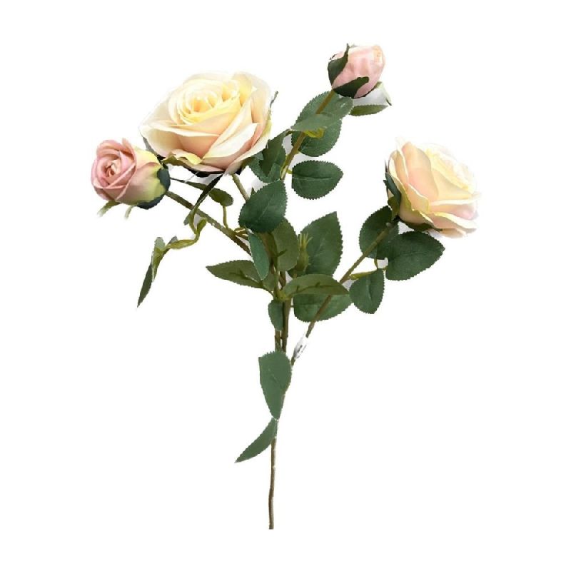 Fiori Artificiali Stelo con ROSA e BOCCIOLI colore PESCA 65 cm