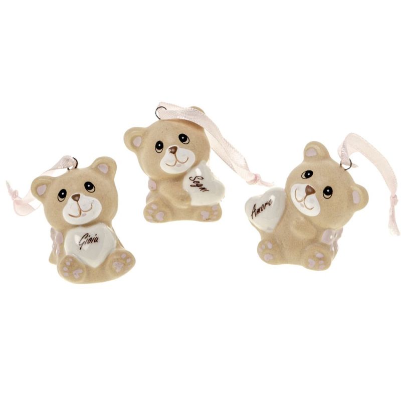 1 PZ BARTY Orso Orsetto ROSA 4 cm BOMBONIERA