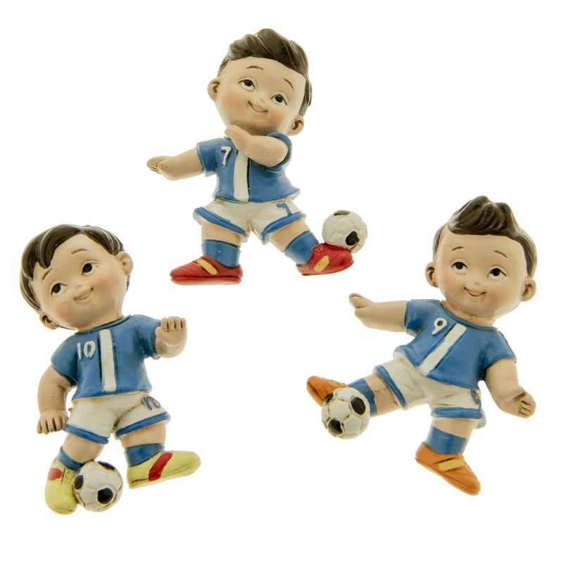 1 PZ SOCCER Calamita resina CALCIATORE 6 cm BOMBONIERA