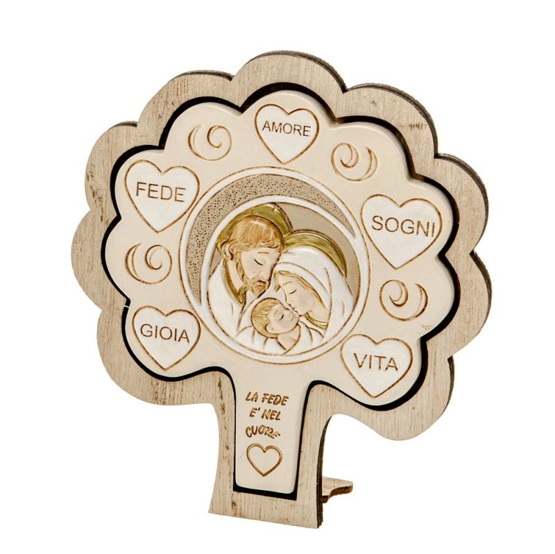 LUNA Albero Icona Resina SACRA FAMIGLIA 12.5 cm BOMBONIERA