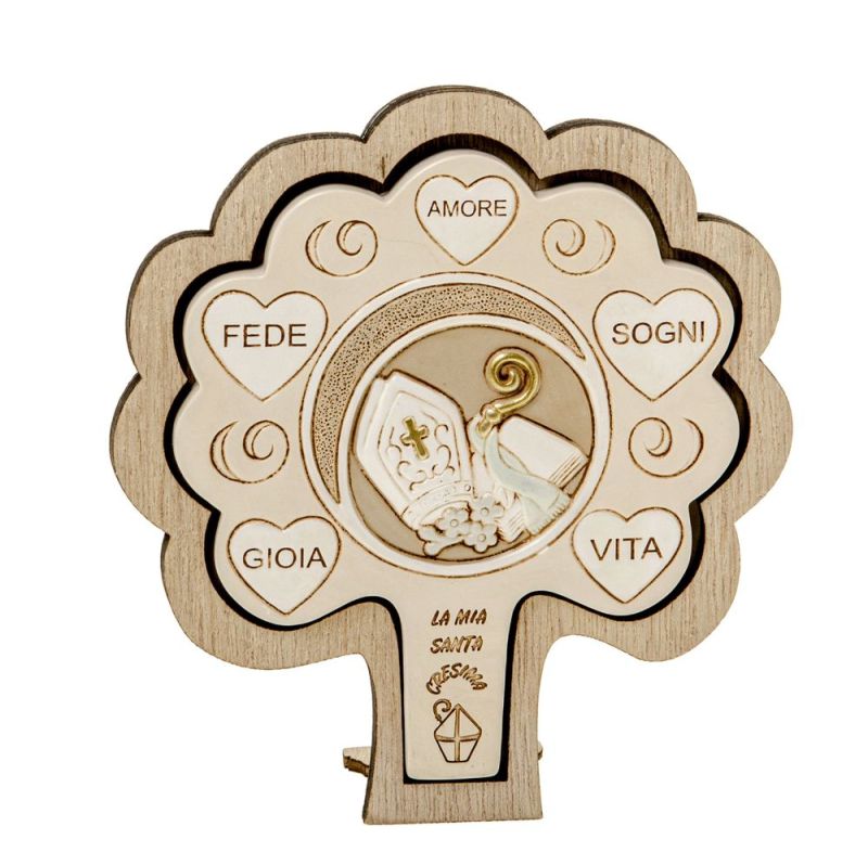 LUNA ALBERO Icona Resina SANTA CRESIMA 12.5 cm BOMBONIERA