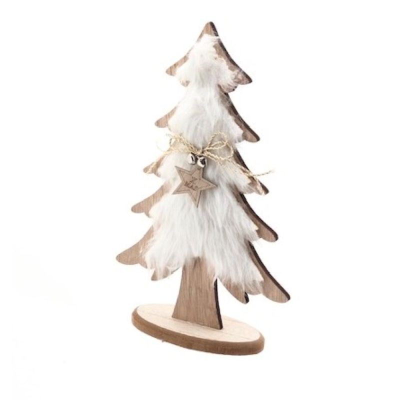 Albero di natale in legno con Peluche e luce led 18.5x30 cm