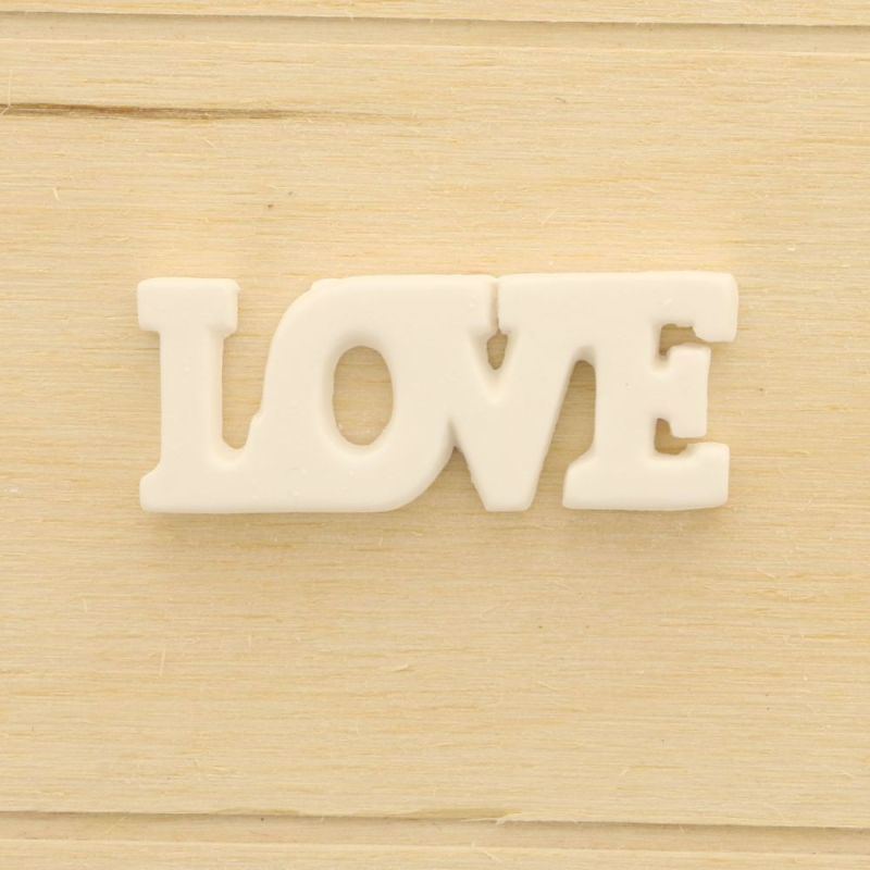 Gesso Gessetto scritta LOVE 5 cm DECORAZIONE BOMBONIERA