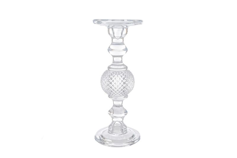 Candelabro Portacandela vetro dorothy 11.5x29 cm BOMBONIERA