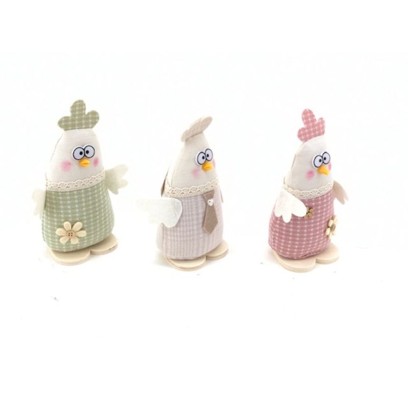1 PZ Gallina pasquale morbida colorata da 18 cm idea regalo paqua