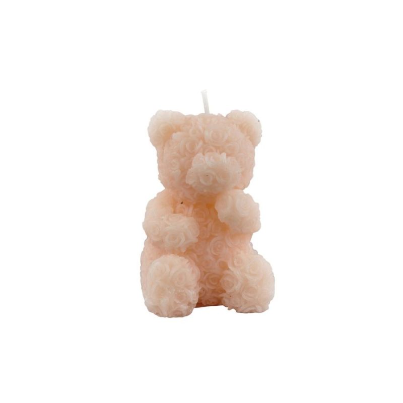 Candela ORSO ORSETTO colore ROSA 5x6x8 cm BOMBONIERA