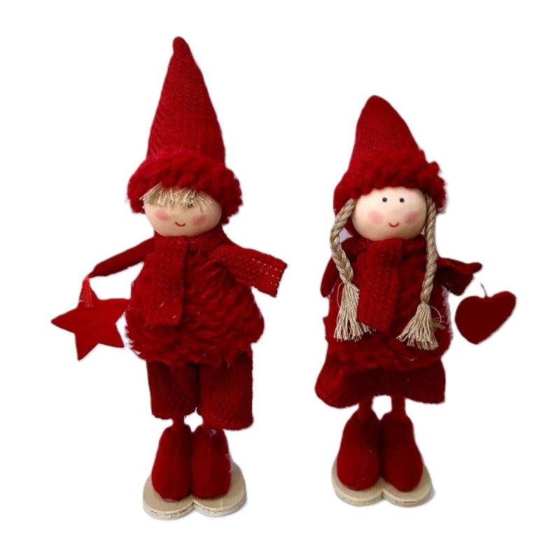 1 PZ Bambino Natalizio vestito rosso da 20 cm decorazione natale