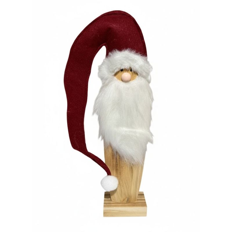 BABBO NATALE in feltro e legno di PINO 23x7x54 cm