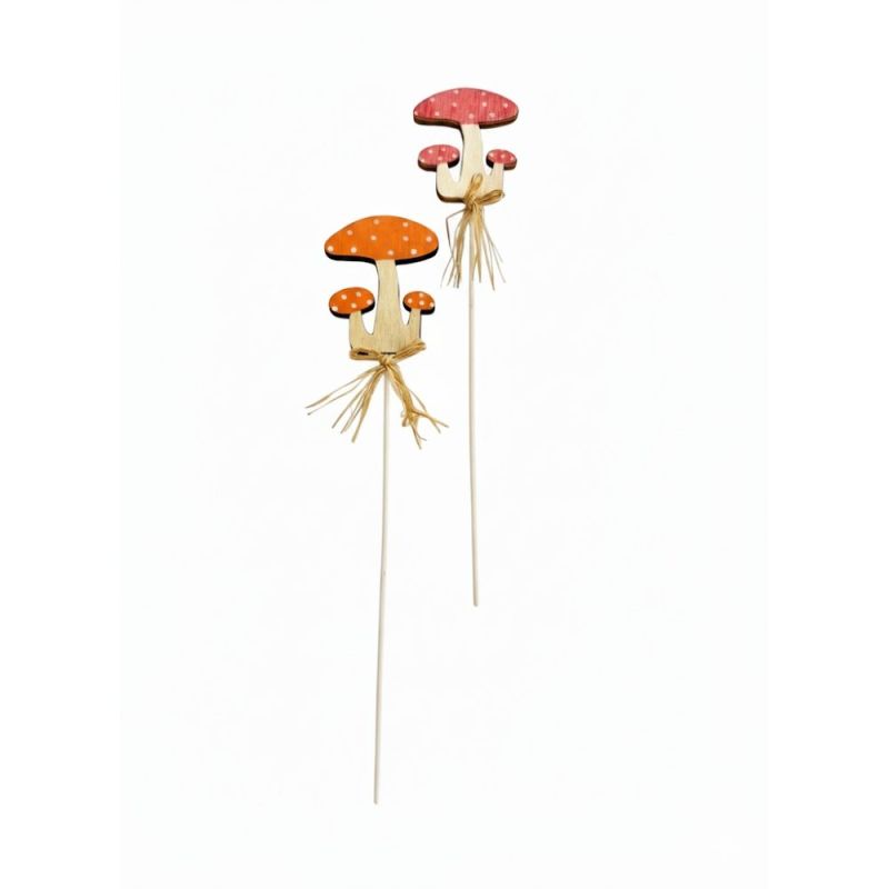1 PZ PICK per piante e fiori in legno FUNGO 6.5x20 cm