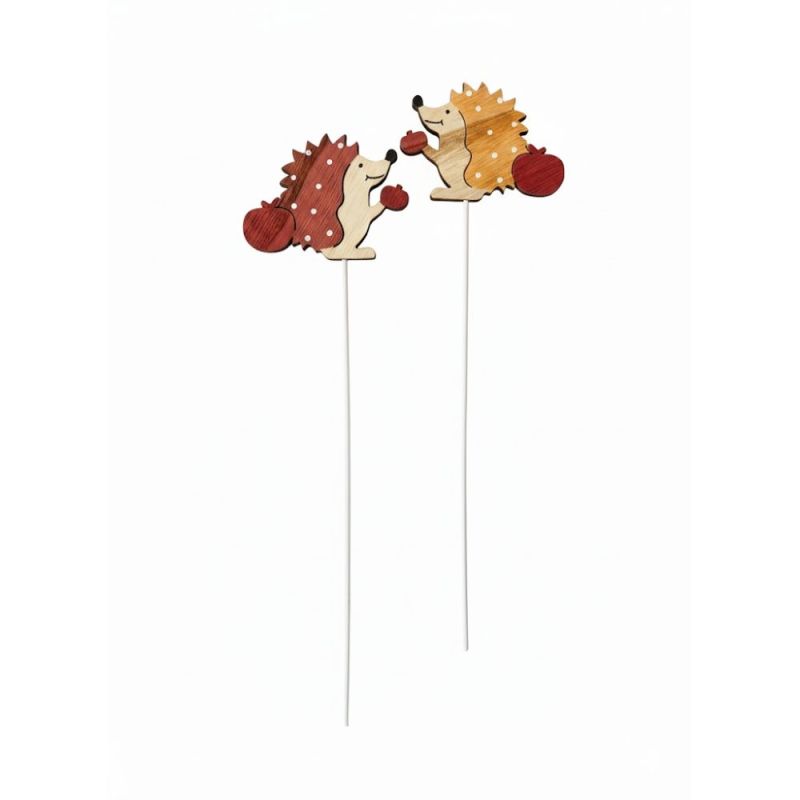 1 PZ PICK per piante e fiori in legno RICCIO 6.5x20 cm
