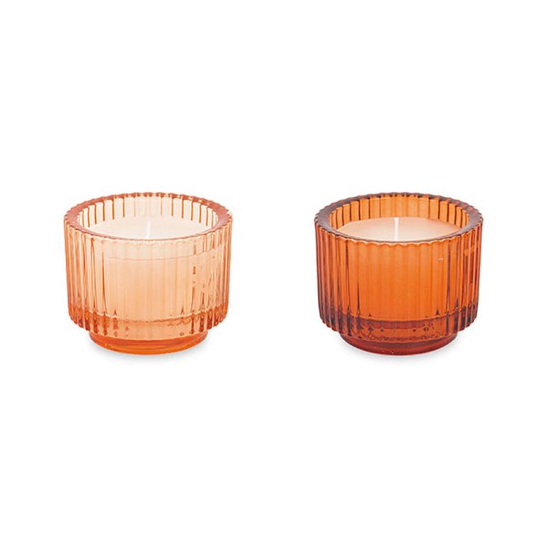 1 PEZZO Vaso Vasetto in vetro con CANDELA 9 x7 cm BOMBONIERA