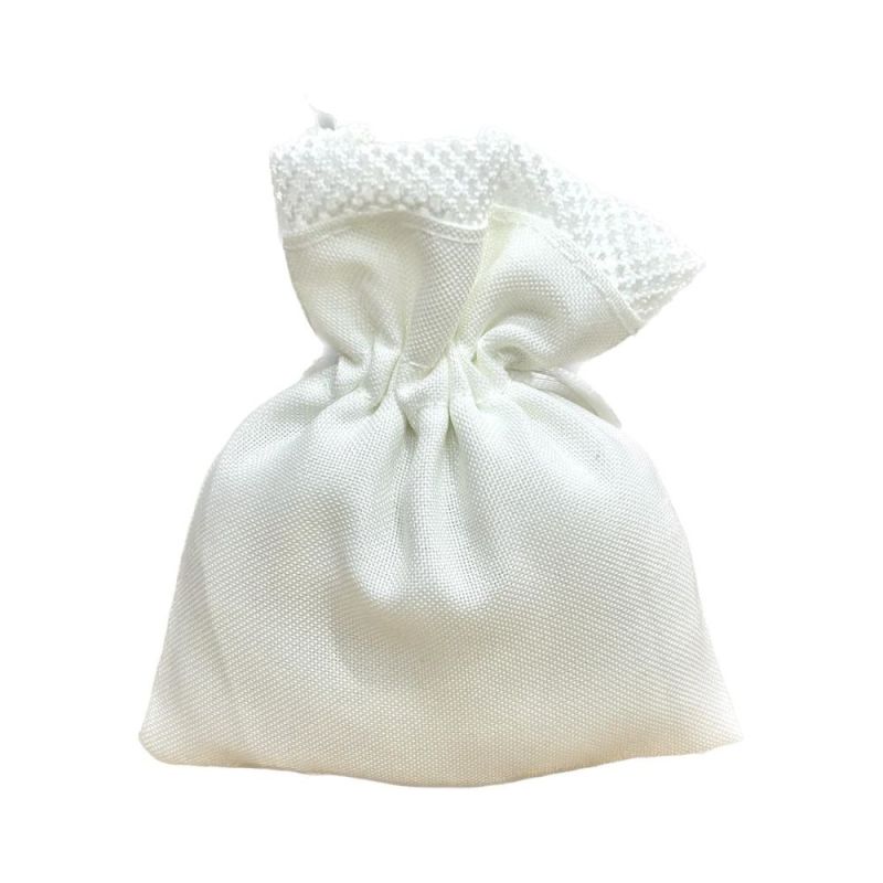 Sacchetto Portaconfetti AVORIO con tirante 9x11 cm BOMBONIERA
