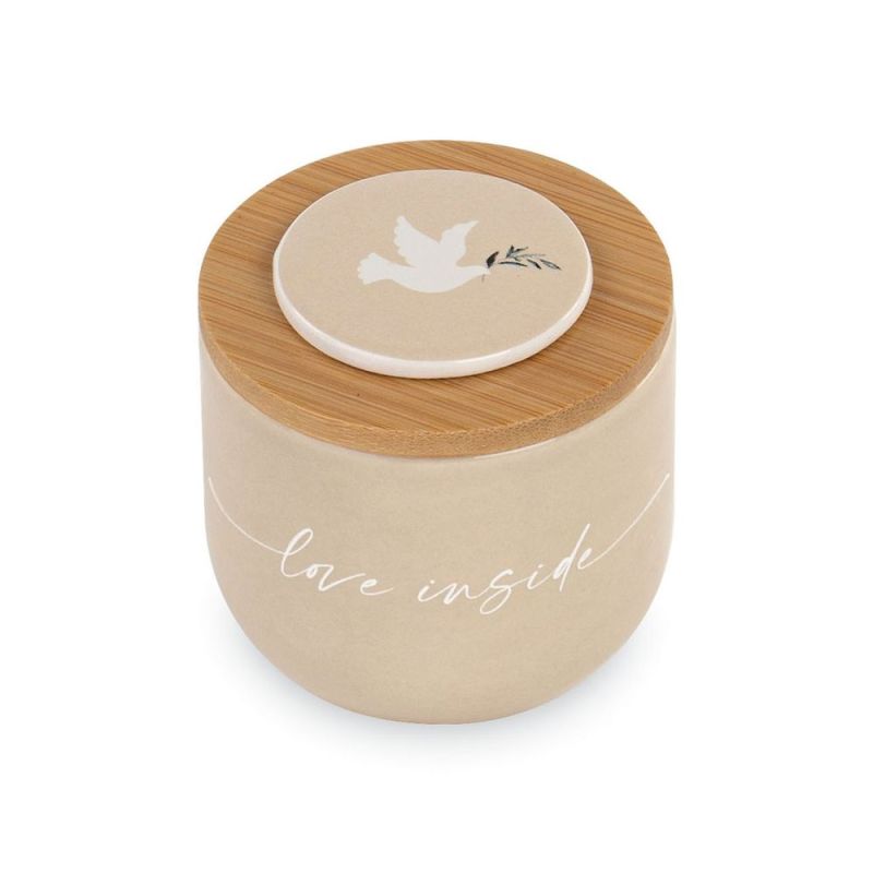 CANDELA in barattolo BEIGE 8x8 cm BOMBONIERA CRESIMA