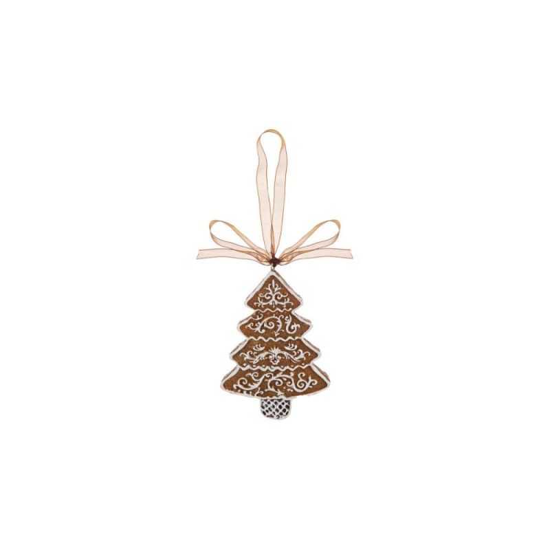 Appendino albero di natale biscotto di zenzero in resina 6.5x9 cm