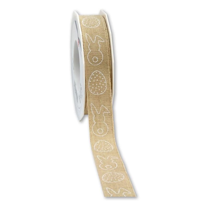 PATTBERG Nastro ALTA QUALITA' LINO UOVA CONIGLI PASQUALI 25 mm x 15 mt