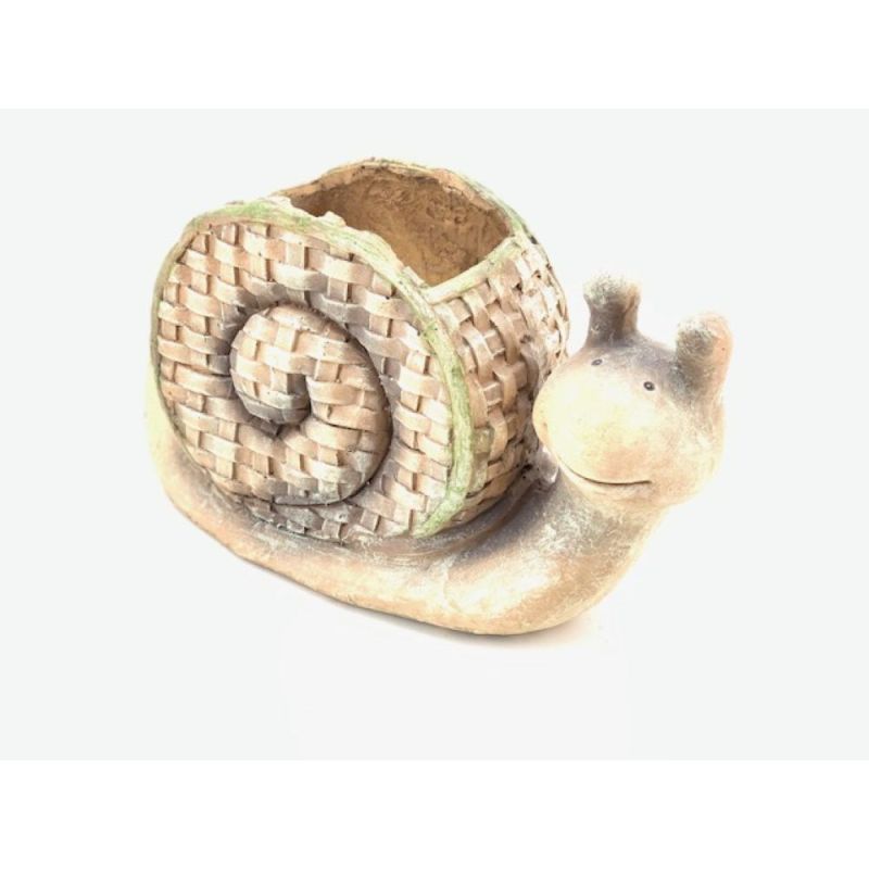 LUMACA portapiante in vetro resina 40X23 cm idea regalo