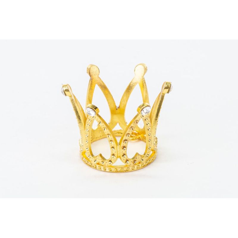 CORONA in metallo con strass ORO 4.5x3.5 cm segnaposto BOMBONIERA