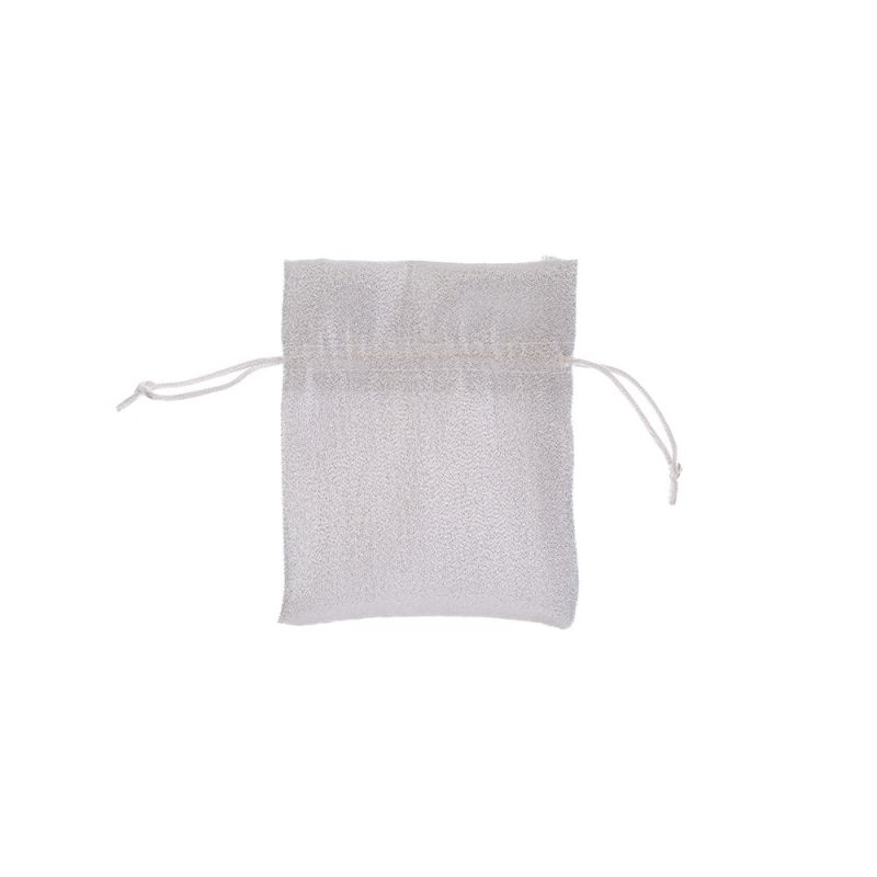 Sacchetto Portaconfetti LAME' ARGENTO 10x12 cm BOMBONIERA