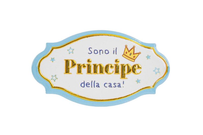 Calamita resina IL PRINCIPE DELLA CASA 9x5 cm BOMBONIERA