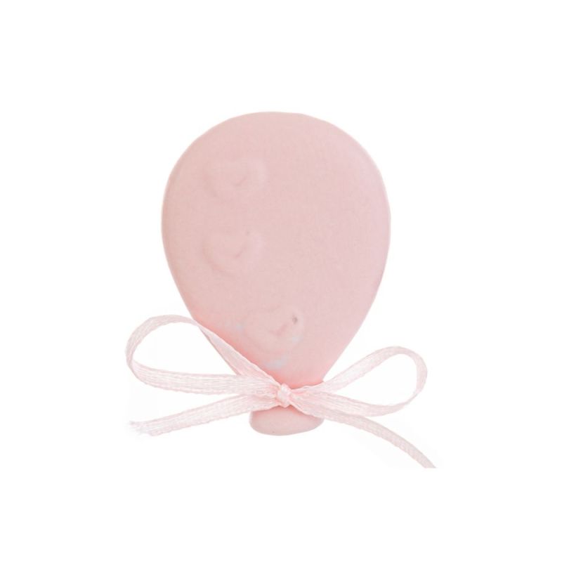 Calamita PALLONCINO ROSA in porcellana 5x4.5 cm BOMBONIERA