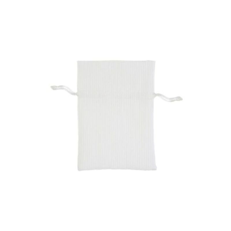 Sacchetto Portaconfetti in cotone rigato BIANCO 10x14 cm BOMBONIERA