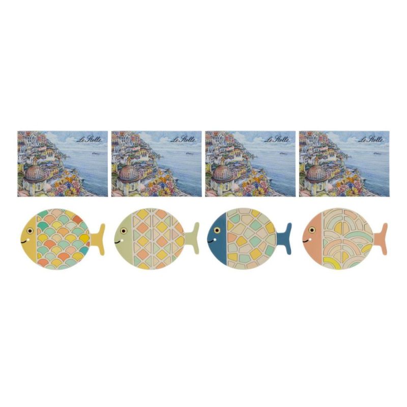 1 PZ Sottopentola Pesce Pesciolino ceramica 15x20 cm BOMBONIERA