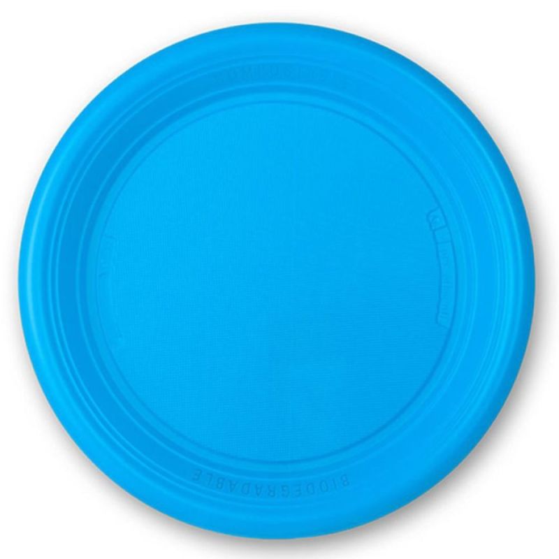 50 PIATTI Dessert Frutta in plastica riutilizzabili 17 cm colore AZZURRO