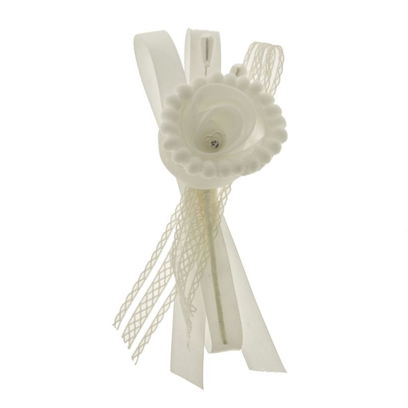 Fiore Artificiale BOMBONIERA Ramo 2 perle con strass 13 cm