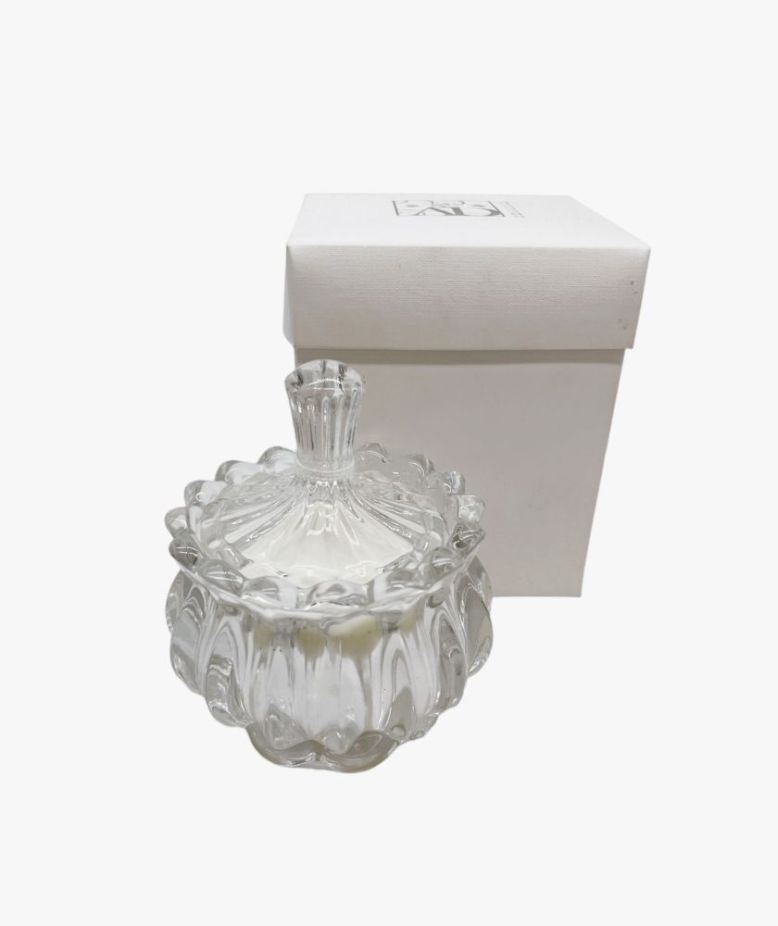 Potiche Scatola vetro con Candela profumata 10x9 cm BOMBONIERA