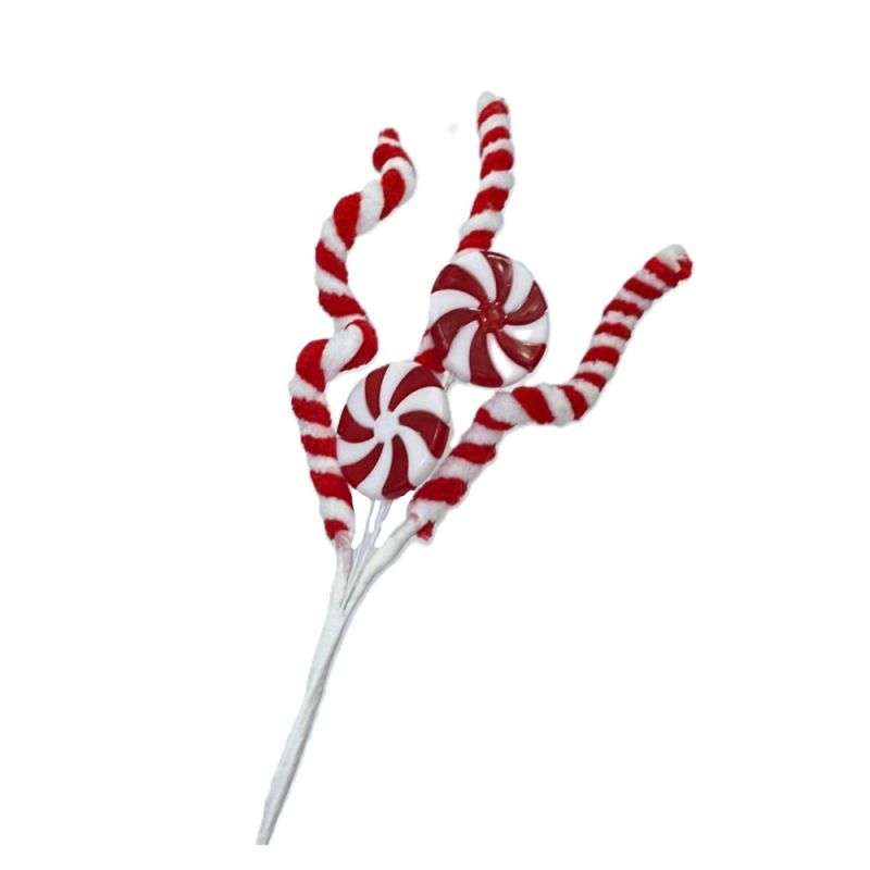 PICK DI NATALE Rametto natalizio CANDY CANE 28 cm DECORAZIONE