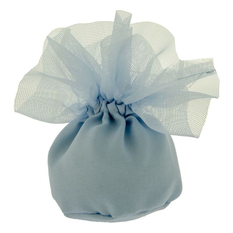 CIUFFO Sacchetto Portaconfetti palla CELESTE 10 cm BOMBONIERA