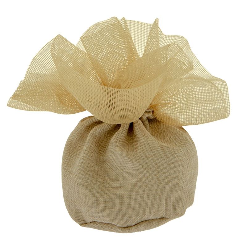 CIUFFO Sacchetto Portaconfetti palla TORTORA 10 cm BOMBONIERA