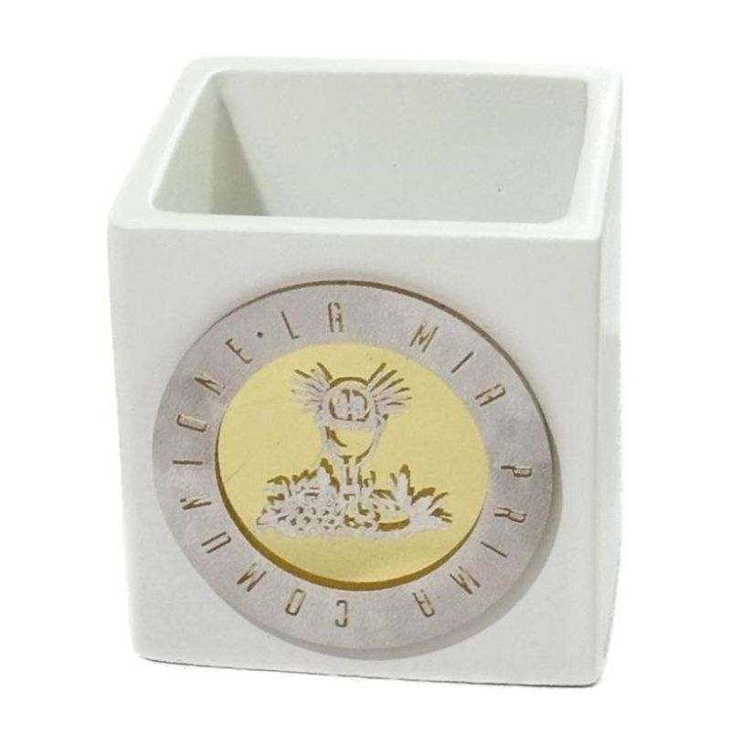 Vao Vasetto Portapiantine COMUNIONE 6x6x6 cm BOMBONIERA made in italy