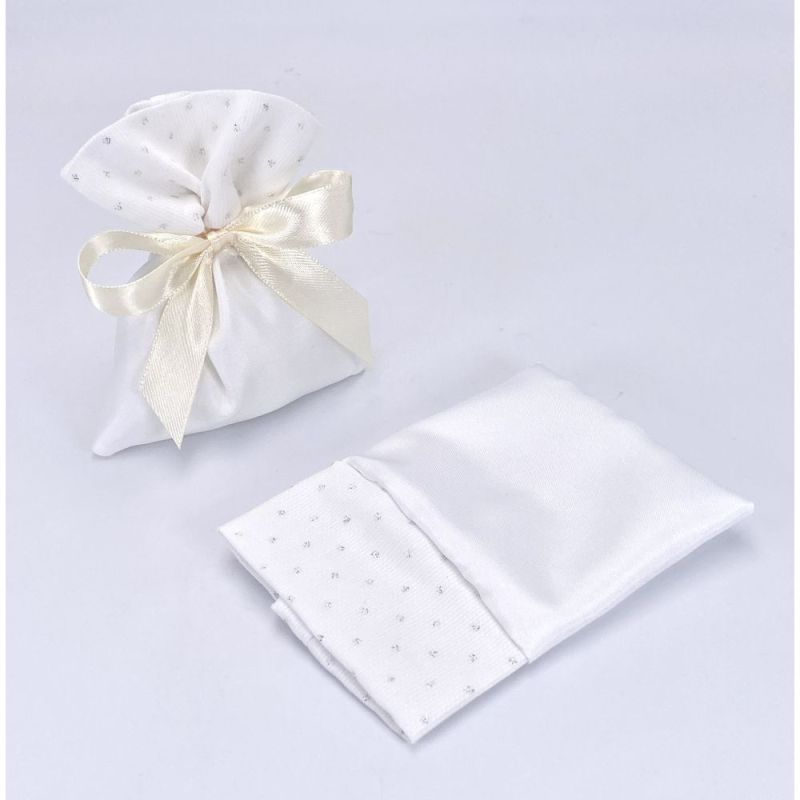 STELLA Sacchetto portaconfetti BIANCO 12x9 cm BOMBONIERA made in italy