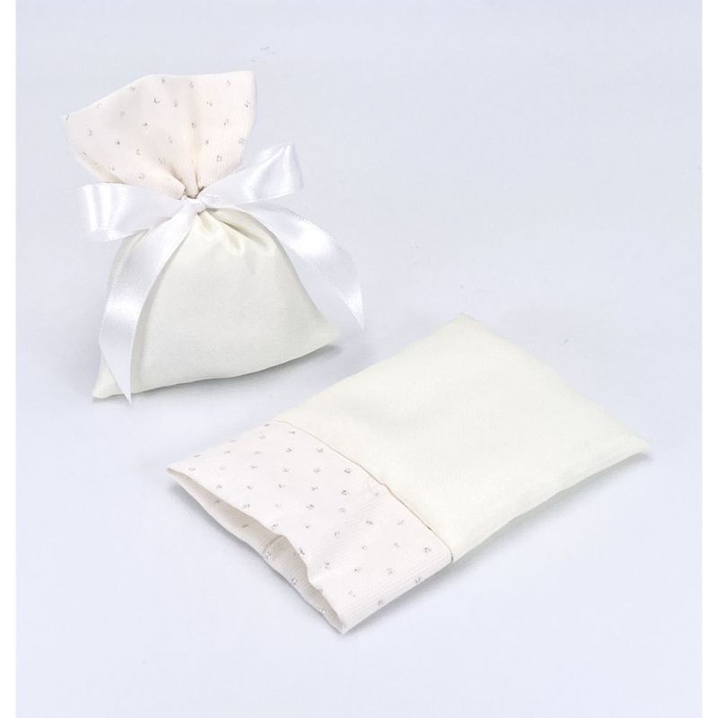 STELLA Sacchetto portaconfetti PANNA 12x9 cm BOMBONIERA made in italy