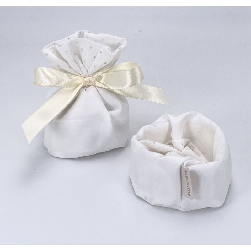 STELLA Sacchetto Portaconfetti BIANCO 12X12X6 bomboniera MADE IN ITALY