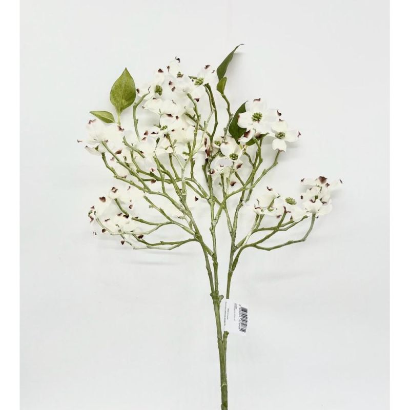 Fiori Artificiale Stelo da 3 rami fiori di CORNOLIO colore BIANCO 68 cm