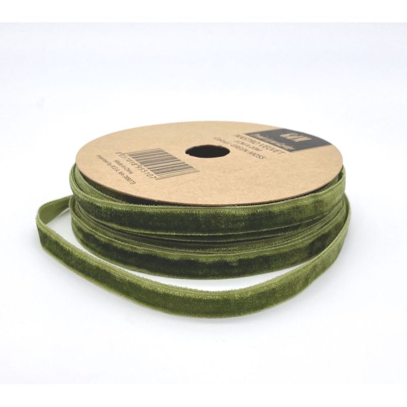Nastro in VELLUTO VERDE MUSCHIO 1 cm x 20 metri