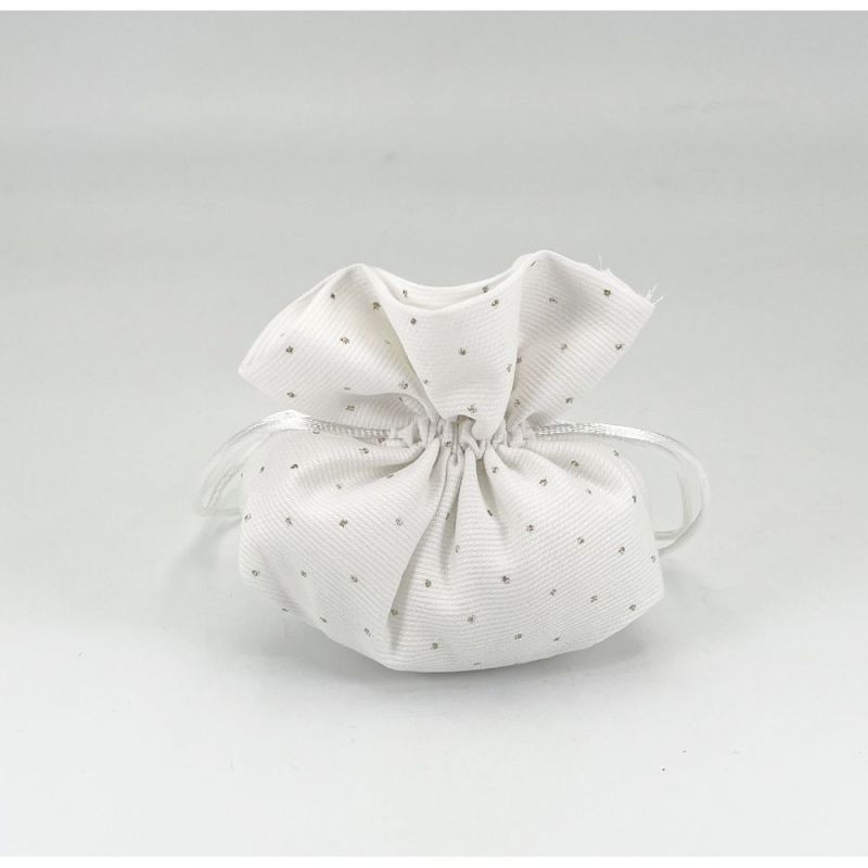 Sacchetto in cotone GLITTERATO ORO 12x12x4 cm BOMBONIERA