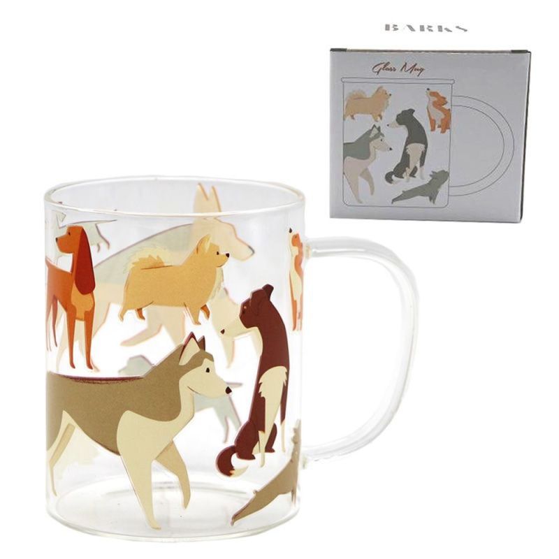 Tazza mug colazione in vetro design CANE Cani Cagnolini