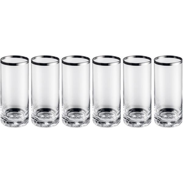 Set di 6 bicchieri per long drink in cristallo soffiato
