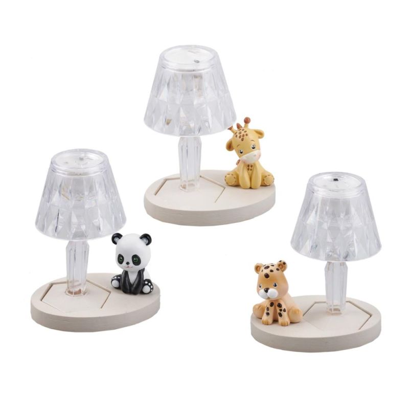 1 PZ Baby Animali zoo con Lampada led 12 cm BOMBONIERA
