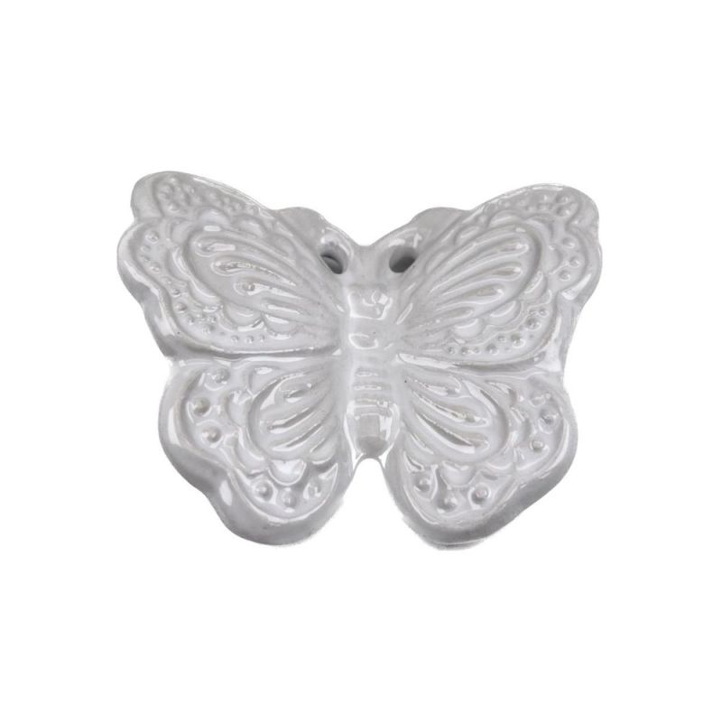 Calamita FARFALLA BIANCA in porcellana 7.5x6 cm BOMBONIERA