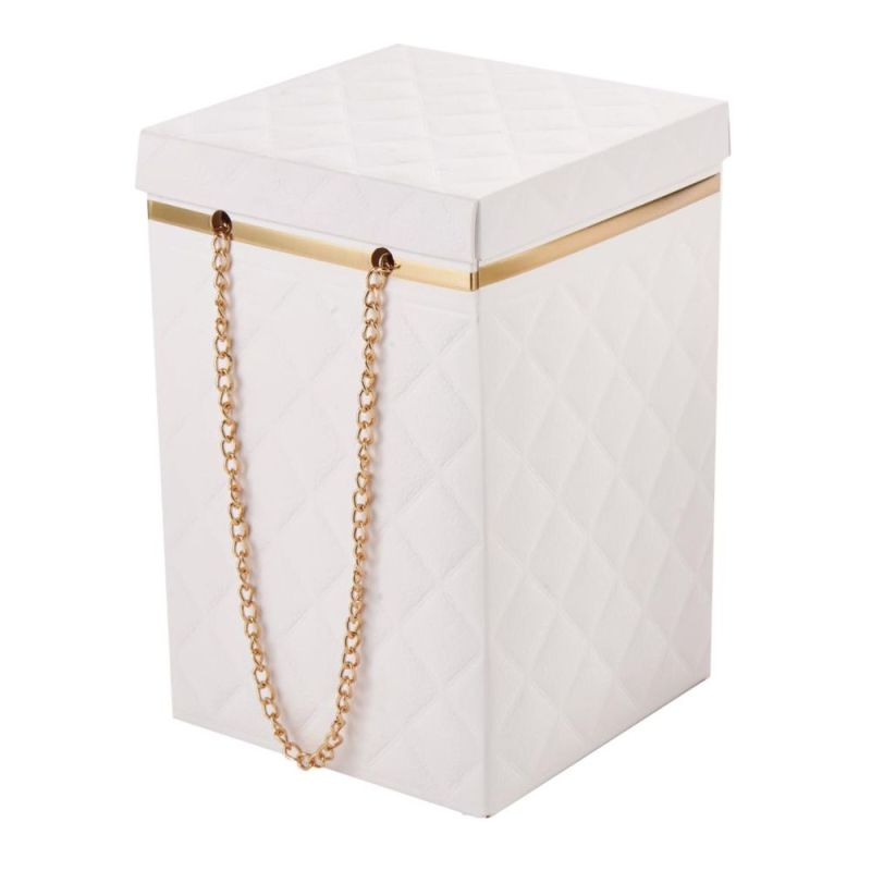Scatola BORSA BORSETTA con manici colore BIANCO 12x12x18.7 cm BOMBONIERA